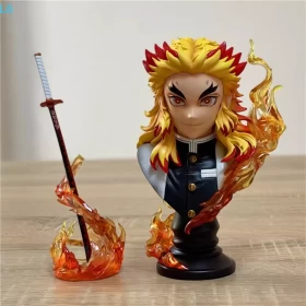 Anime Demon Slayer Kimetsu No Yaiba Rengok Kyoujurou Bust Action Figure ( with out box)