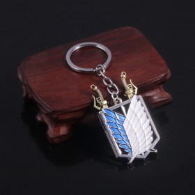 Attack on Titan Keychain: Keychain Wings of Liberty Survey Corps-Robin Blue-Metal
