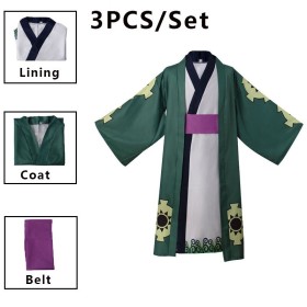 One Piece Cosplay: Roronoa Zoro Costume-Kimono Robe Full Suit