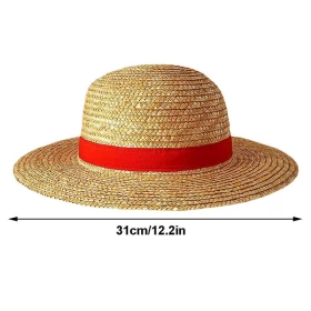 One Piece Cosplay Prop: Monkey D. Luffy Hat Straw Halloween Costume Cosplay-Polyester-Unisex