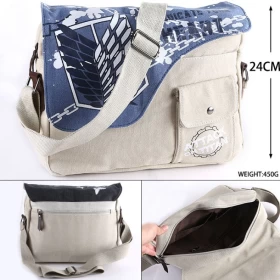 Attack On Titan Cross Bag-High Quality Material-Blue & Beige-24cm