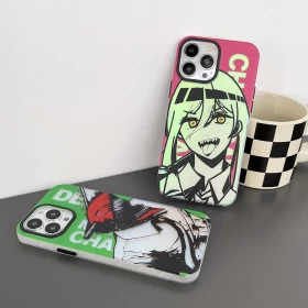 Chainsaw man Phone Case (Power: Pink / Denji: Green)-Ver.01 (For iPhone Models)