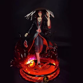 Naruto Figures: Itachi Uchiha with Crow (three-headed carving replaceable) figure-luminous-PVC-height 30cm