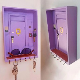 TV Show Friends Monica's Door Wall Key Holder-Purple Door Hanger Friends-Wooden