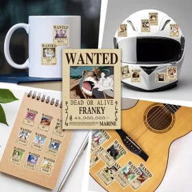 One Piece Wanted Poster 74PCS Anime Sticker Pack – Waterproof Vinyl Stickers