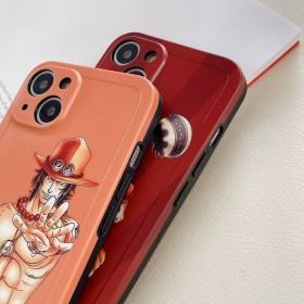 One Piece Luffys، Aces Phone Case -Red and Orange